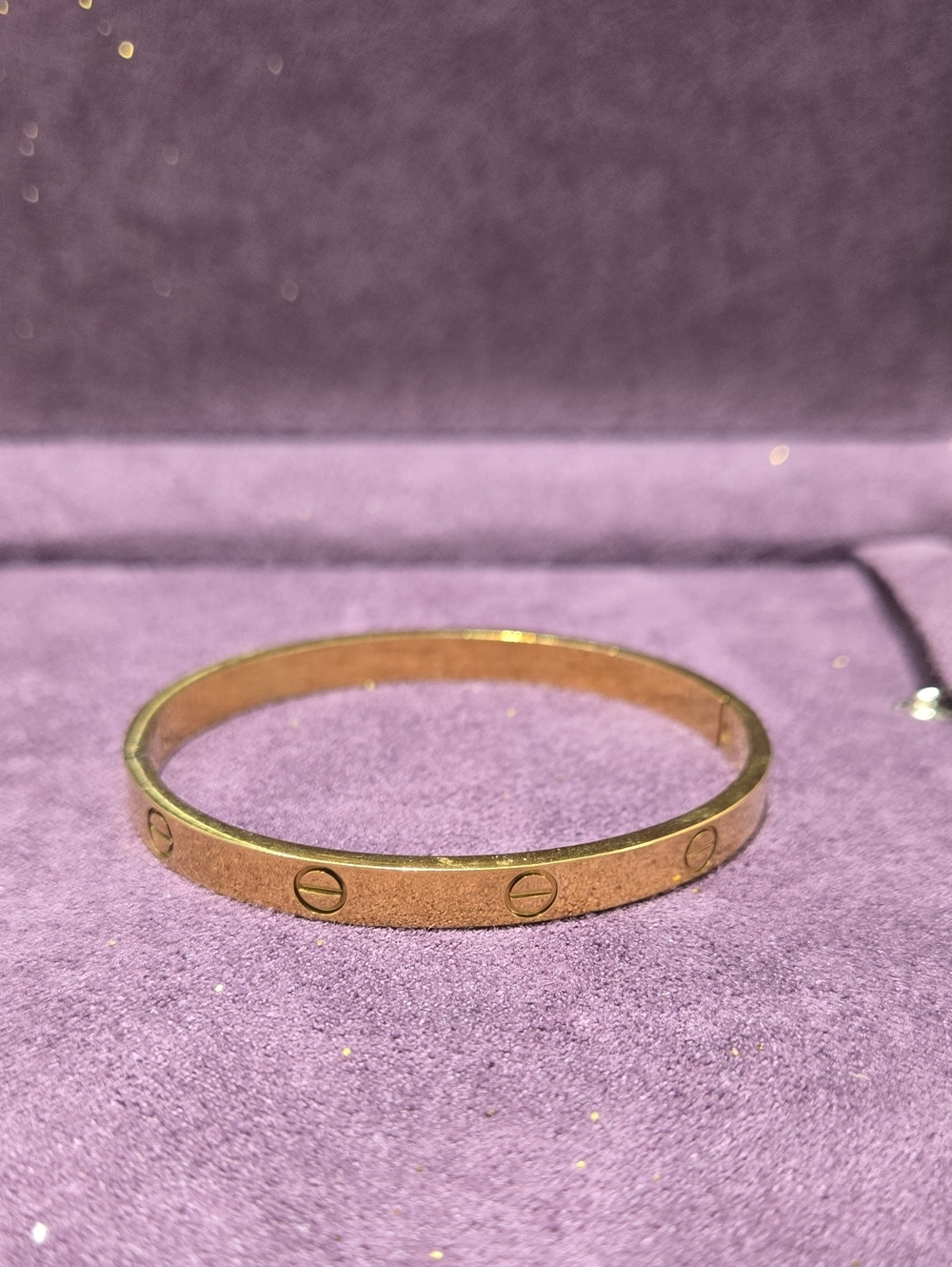 Gold Tone Screw-Accent Bangle Bracelet - Women